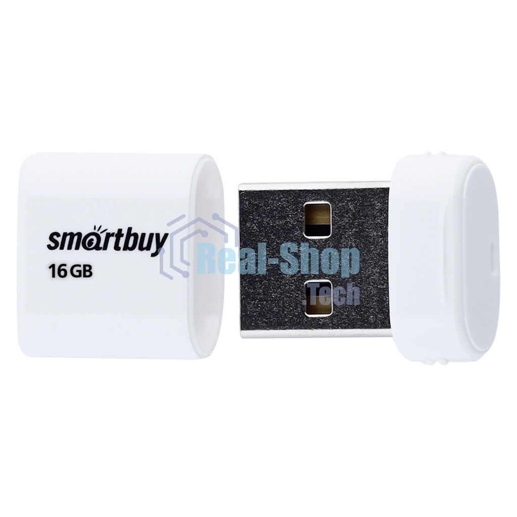 Флешка USB Smartbuy LARA White (SB16GbLARA-W), 16 Gb, USB 2.0, R/W 15/5, белый