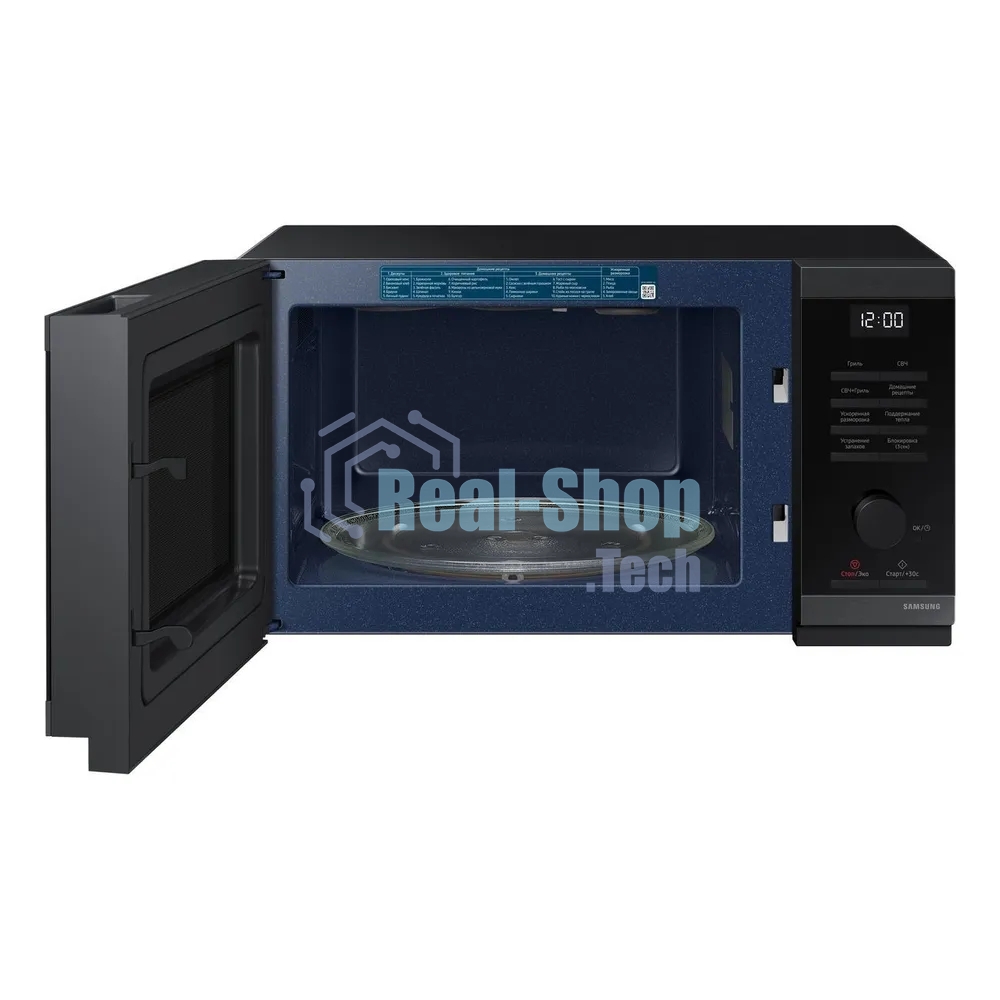Микроволновая печь Samsung с грилем, MW4000D, 23 л, черная нержавеющая сталь