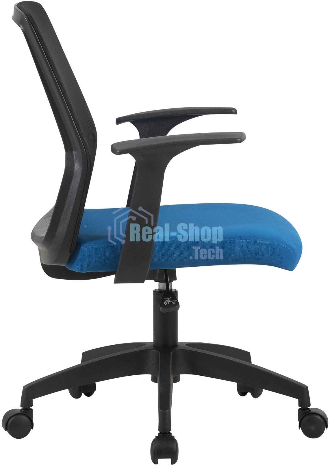 Кресло компьютерное Cactus CS-MC222-BKBL черный, сиденье темно-синий, сетка/ткань, низк.спин. крестов. пластик, пластик черный