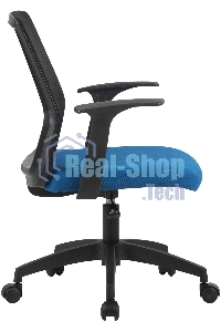 Кресло компьютерное Cactus CS-MC222-BKBL черный, сиденье темно-синий, сетка/ткань, низк.спин. крестов. пластик, пластик черный