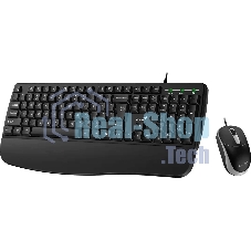 Комплект клавиатура+мышь Genius KM-123 проводной, USB, 1200 DPI, черный