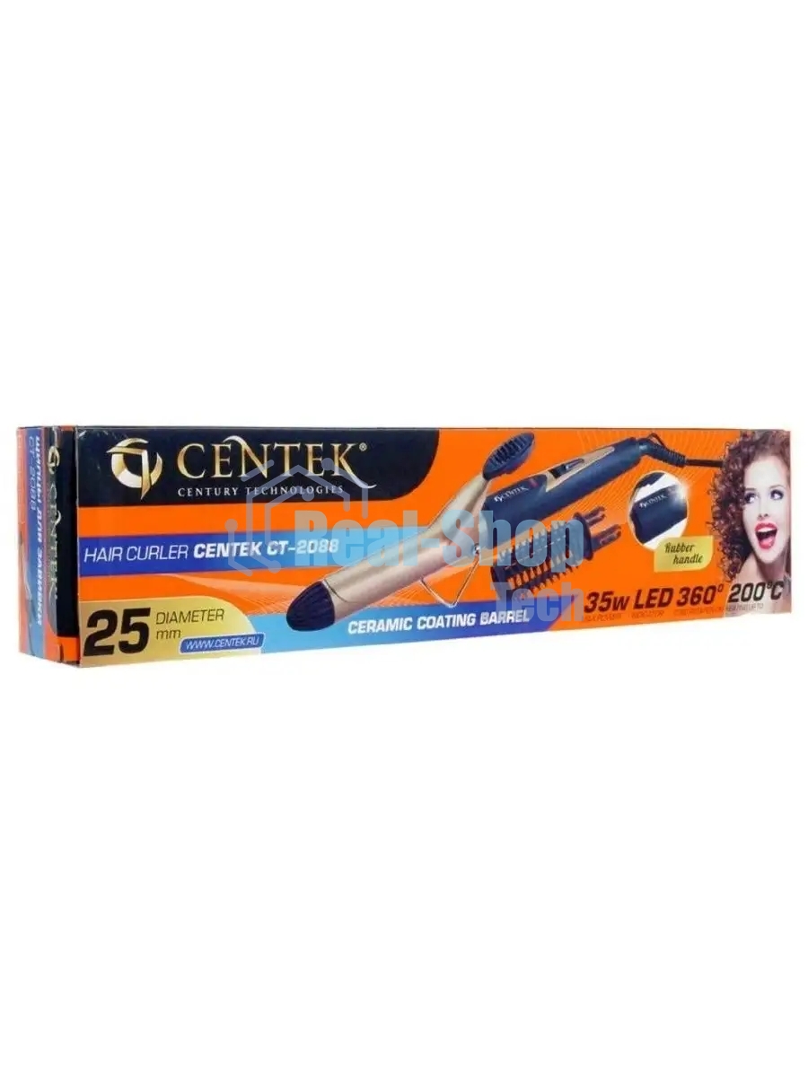 Щипцы для завивки волос Centek CT-2088 черный/бронзовый, 25 мм, 200 °C, 1 режим