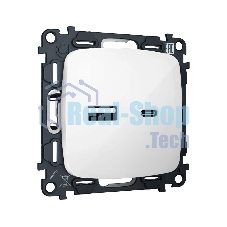 Комплект механизма розетки OMEGA Белый глянец 2USB A+C 20W (быстрая зарядка) QUANT (OP1110, VM177) MO111010