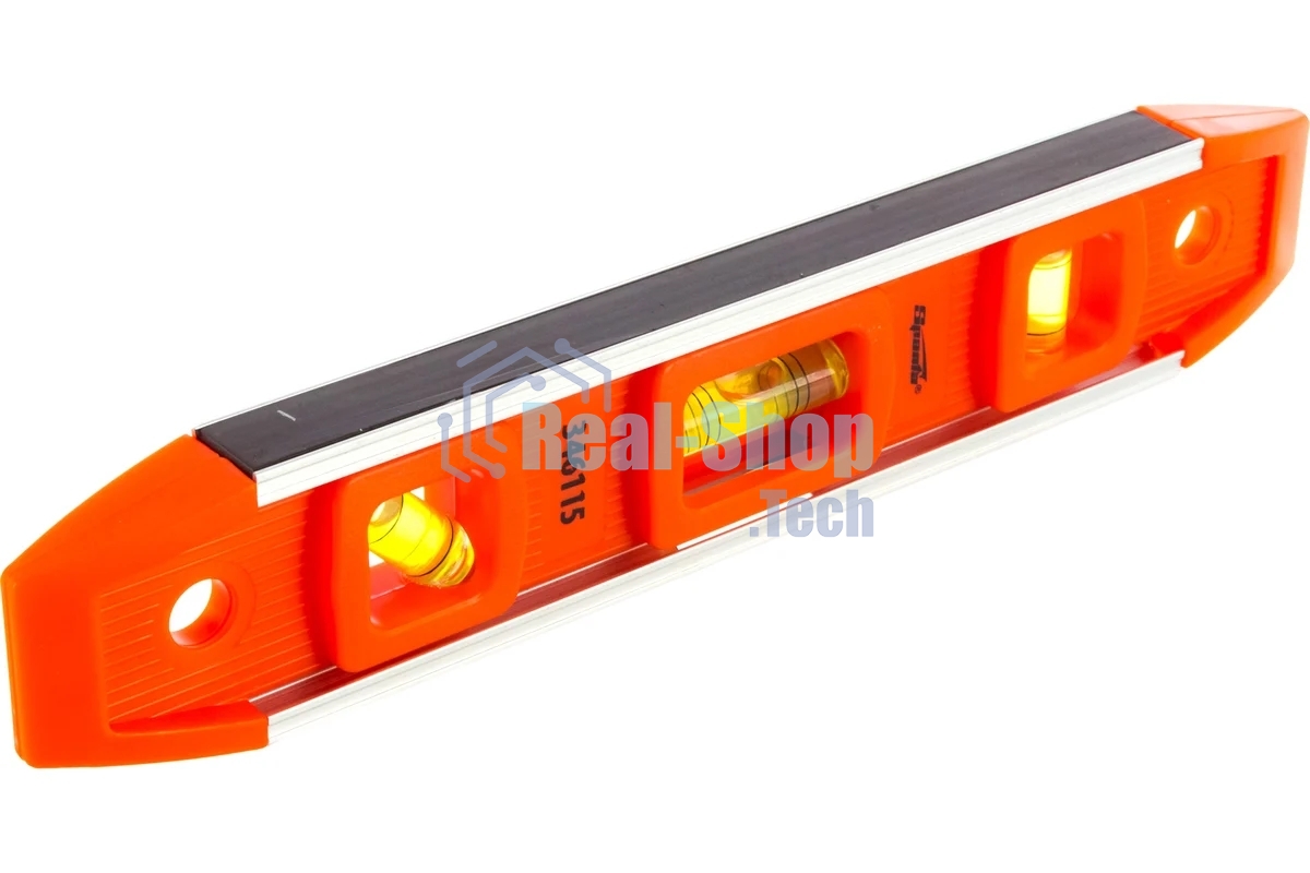 Уровень усиленный Sparta 230 мм, 3 глазка, магнитный, пластмассовый 