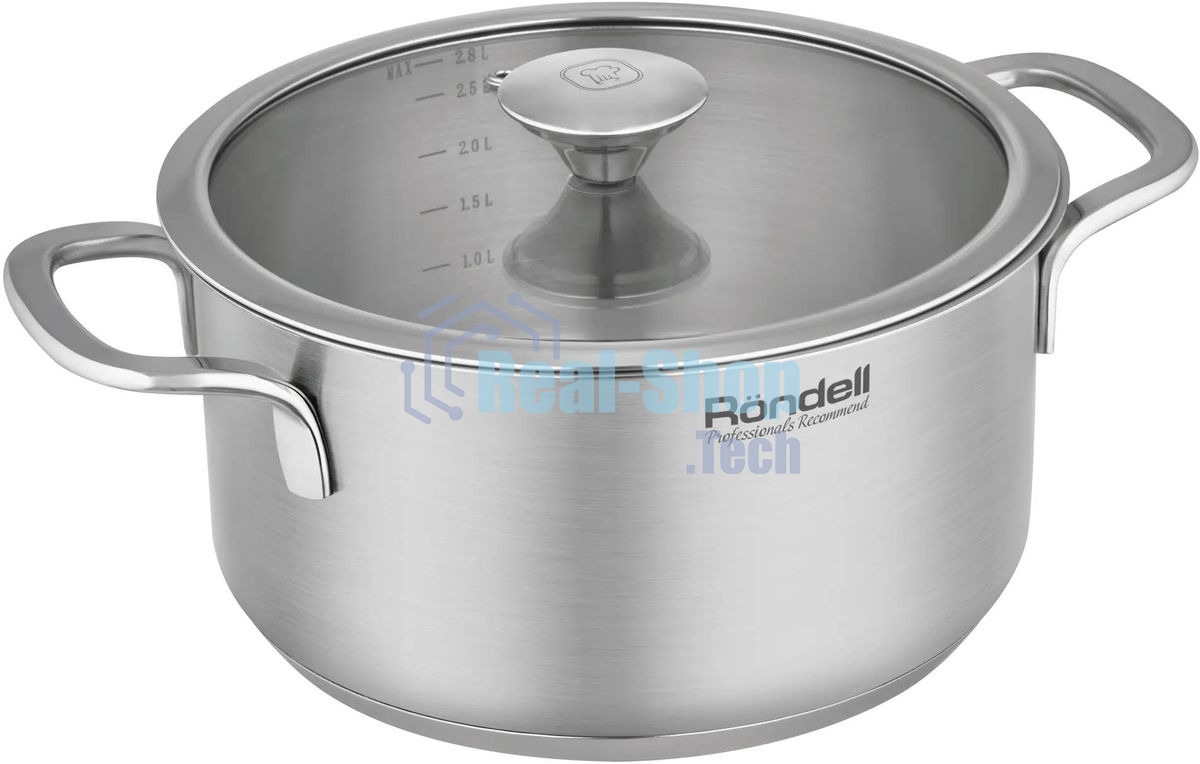 Кастрюля Rondell Modern RDS-1747, 2.8л, 20см, с крышкой, стальной