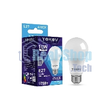 Лампа светодиодная TOKOV ELECTRIC 10 Вт А60 6500К Е27 176-264В Лампа светодиодная TOKOV ELECTRIC 10 Вт А60 6500К Е27 176-264В