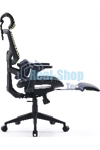 Кресло офисное Cactus CS-CHR-MC01-LGNBK салатовый, сиденье черный, сетка/ткань, с подголов. крестов. пластик, подст. для ног