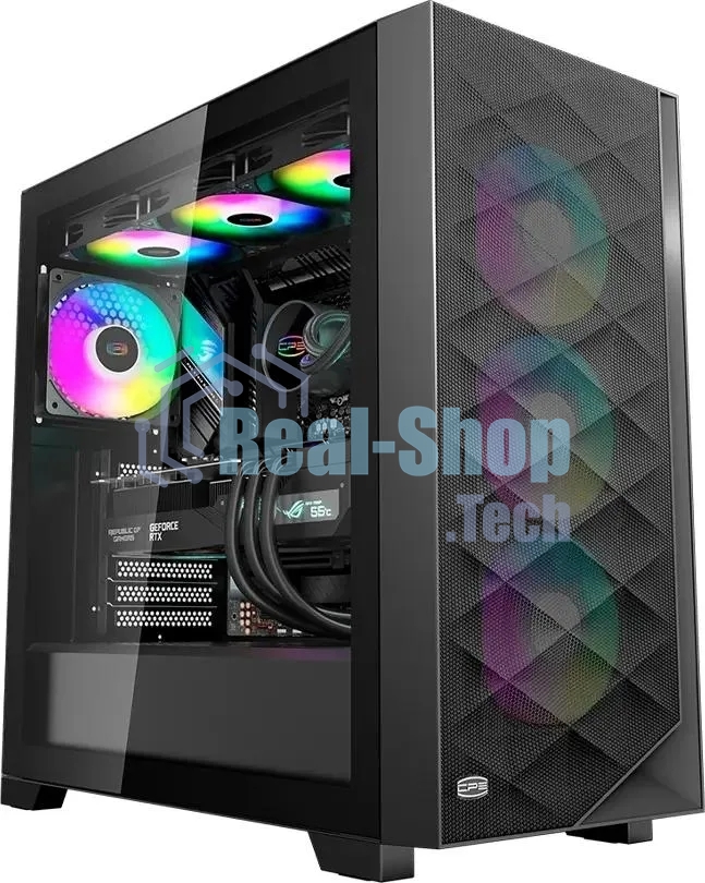 Компьютерный корпус PcCooler C3D510 BK ARGb черный без БП ATX 3x120мм 2xUSB3.0 1xUSB3.1 audio bott PSU
