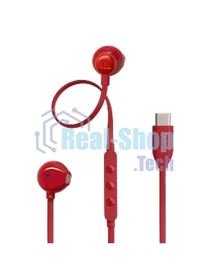 Проводные наушники JBL Tune 305C красный, вкладыши, USB Type-C