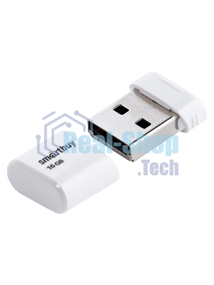 Флешка USB Smartbuy LARA White (SB16GbLARA-W), 16 Gb, USB 2.0, R/W 15/5, белый