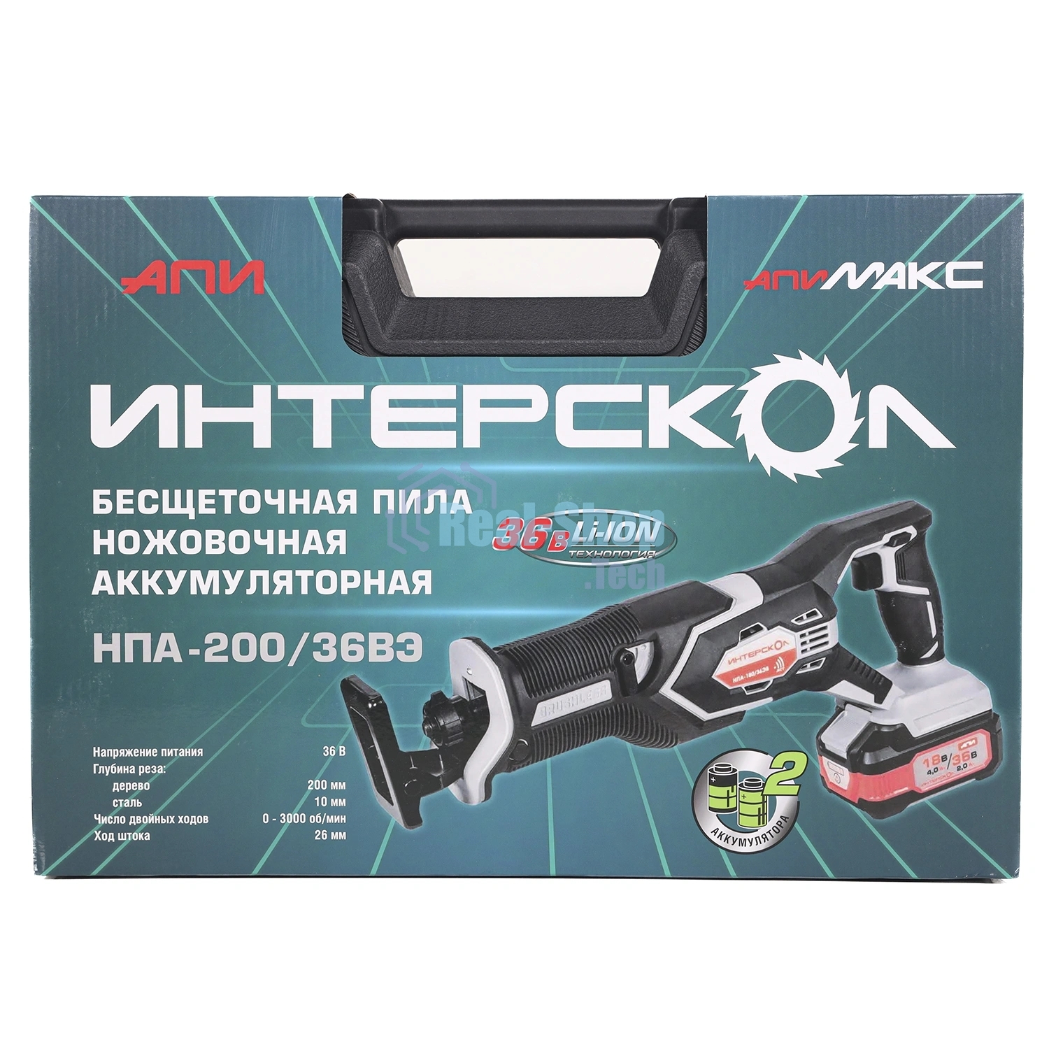 Бесщеточная аккумуляторная ножовочная пила Интерскол НПА-200/36ВЭ 818.2.2.70