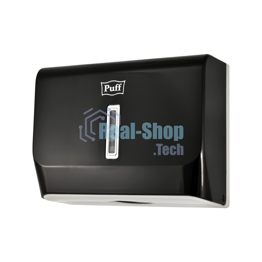 Диспенсер бумажных полотенец Puff-5130Bl черный, с замком, ABS-пластик