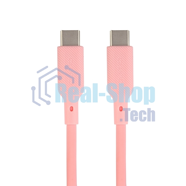 Кабель QUMO 32966 Type-C на Type-C, силиконовый, 1м, 3A, 60W, PD (розовый)