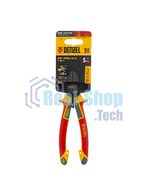 Бокорезы Denzel диэлектрические рукоятки, до 1000 В, трехкомпонентные рукоятки, 160 мм