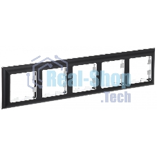 Рамка 5-местная IEK BRITE РУ-5-Бр DECOR 3D-форма хром/черный