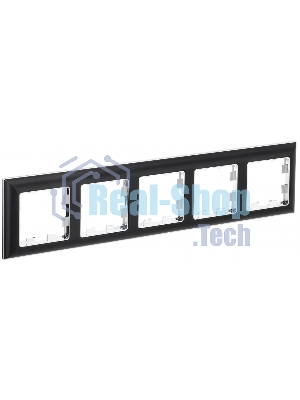 Рамка 5-местная IEK BRITE РУ-5-Бр DECOR 3D-форма хром/черный