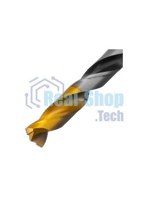 Сверло спиральное по металлу Denzel 12 x 151мм, Р6М5, Golden Tip, многогранная заточка