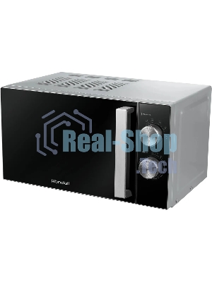 Микроволновая печь Rondell RDE-MW208 серебристый/черный, 20 л, 700 Вт, переключатели - поворотный механизм