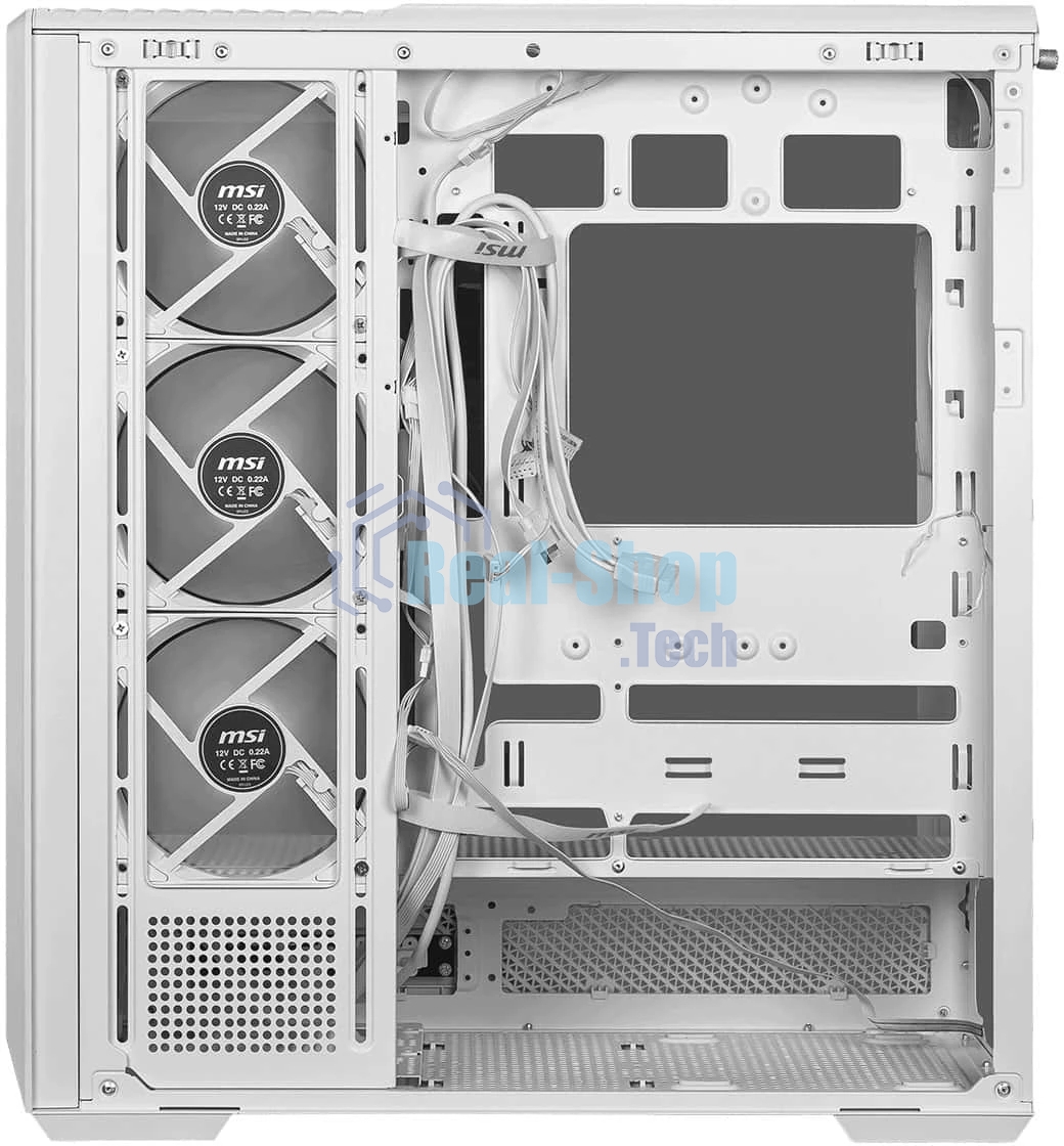 Компьютерный корпус MSI MAG PANO 130R PZ White 2xUSB 3.2 Gen 1, 1xUSB 3.2 Gen2 Type-C, 3x120мм ARGB Reverse Blade Fan, 1x120мм ARGB Fan, 1 to 3 Fan PWM Splitter, Tempered Glass Window