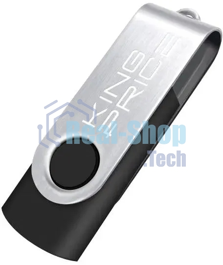Флешка USB KingPrice KPFD2 (KPFD2A064ABK), 64Gb, USB 2.0, R/W 20/10, черный/серебристый
