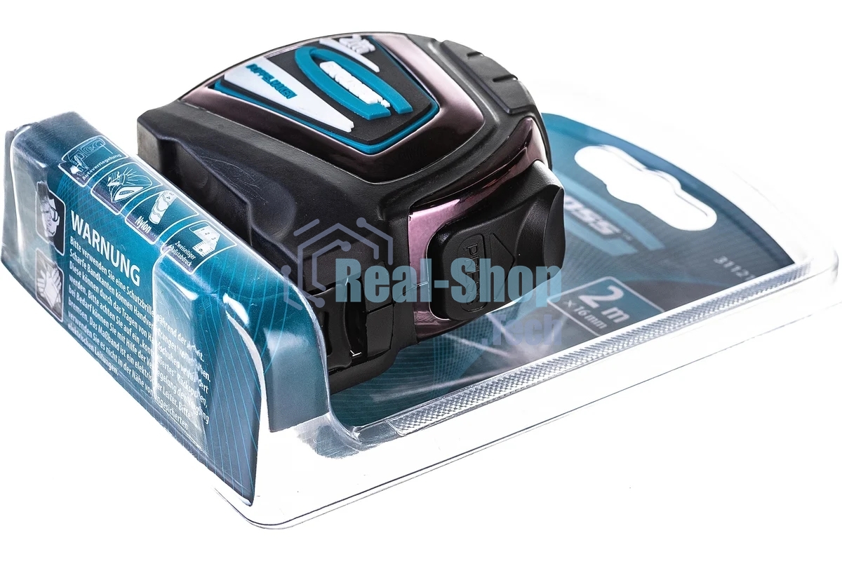 Рулетка Gross 31121''doppelhaken'' 2м x 16мм односторонний зацеп нейлон двуст. шкала автоматич