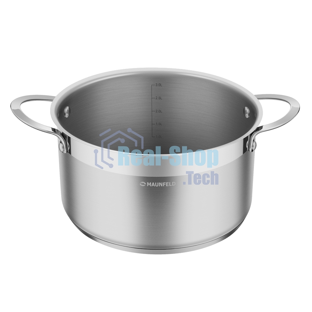 Кастрюля Maunfeld GERDA MCS44S07 из нержавеющей стали со стеклянной крышкой, 22 см, 4,4 л.