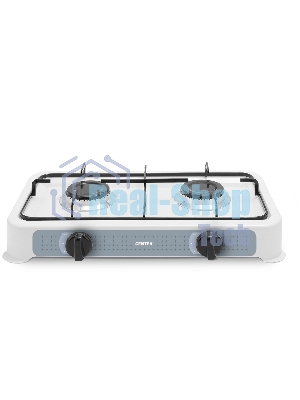 Плита настольная газовая Centek CT-1524 (белый), 2 конфорки, сменная форсунка баллон/магистраль