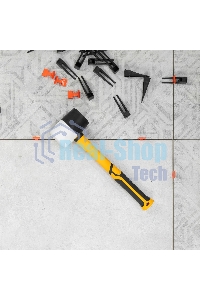 Киянка резиновая Denzel 450 г, черно-белая, фибергласовая рукоятка c TPR покрытием