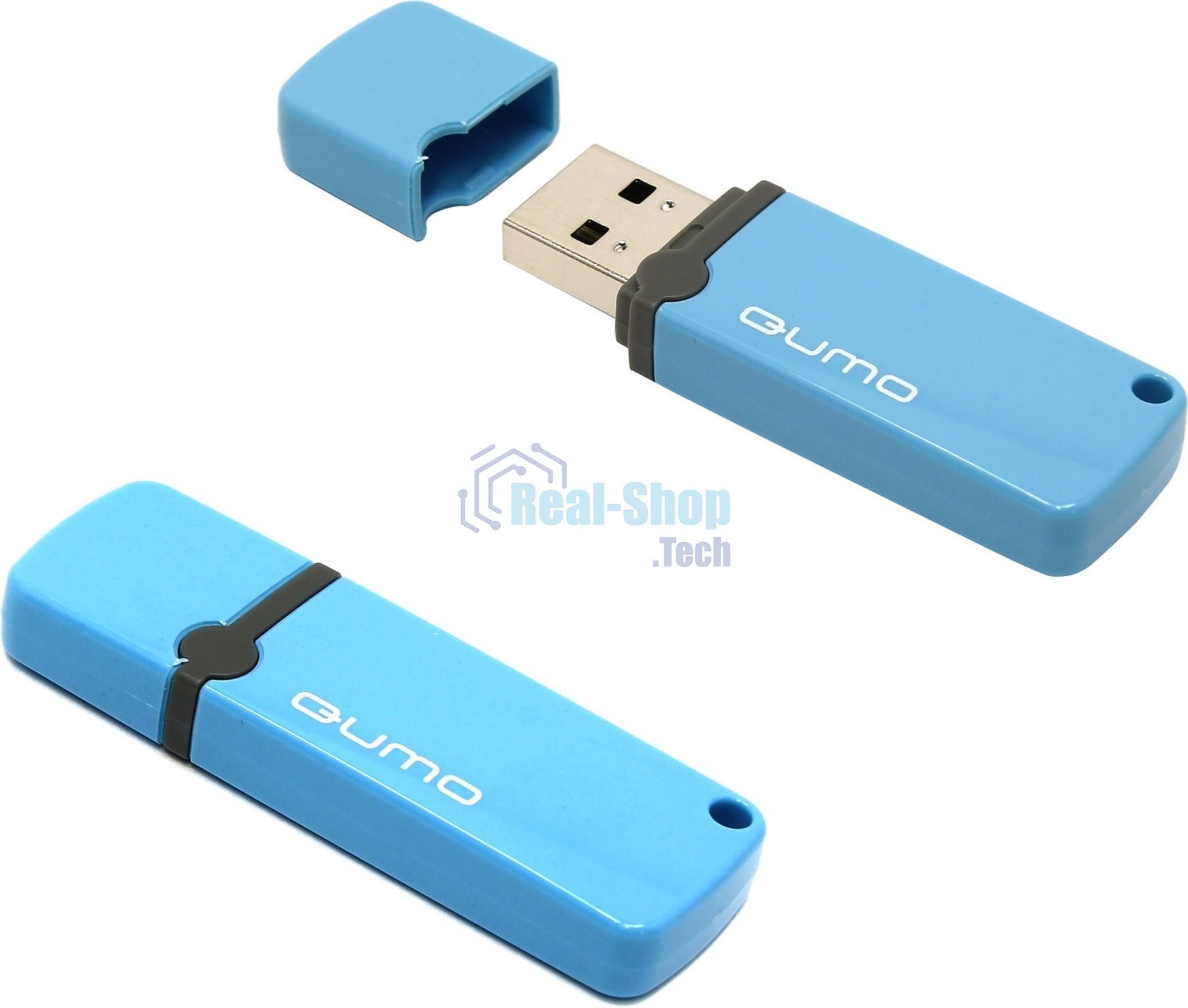 Флешка USB QUMO 8Gb, Optiva 02 синий QM8GUD-OP2-blue
