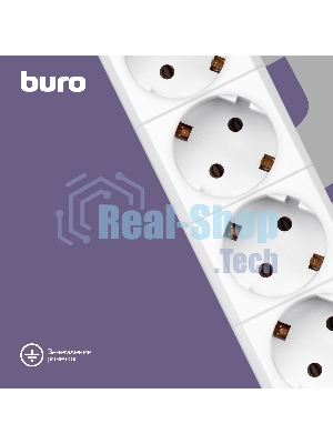Сетевой фильтр Buro BU-SP1.8 USB 2A-W 1.8 м, 6 розеток, белый, коробка