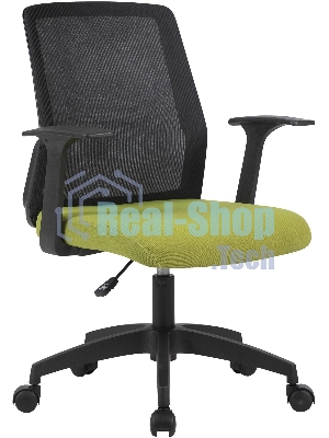 Кресло компьютерное Cactus CS-MC222-BKGN черный, сиденье салатовый, сетка/ткань, низк.спин. крестов. пластик, пластик черный