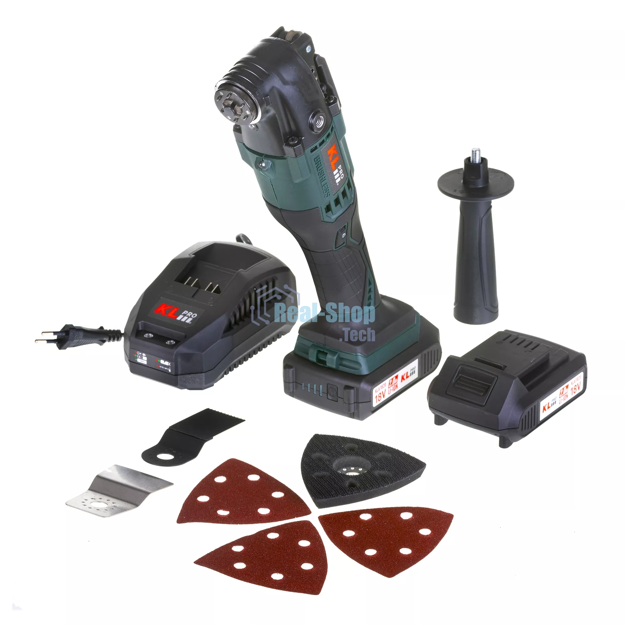 Многофункциональный инструмент аккумуляторный KLPRO KLMT18B-20 (18В, Li-ion-2шт, 2.0А·ч, 5000-19000 кол/мин З/У,в кейсе)