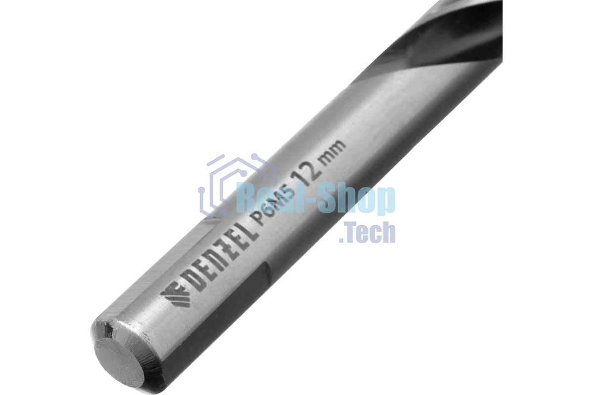 Сверло спиральное по металлу Denzel 12 x 151мм, Р6М5, Golden Tip, многогранная заточка
