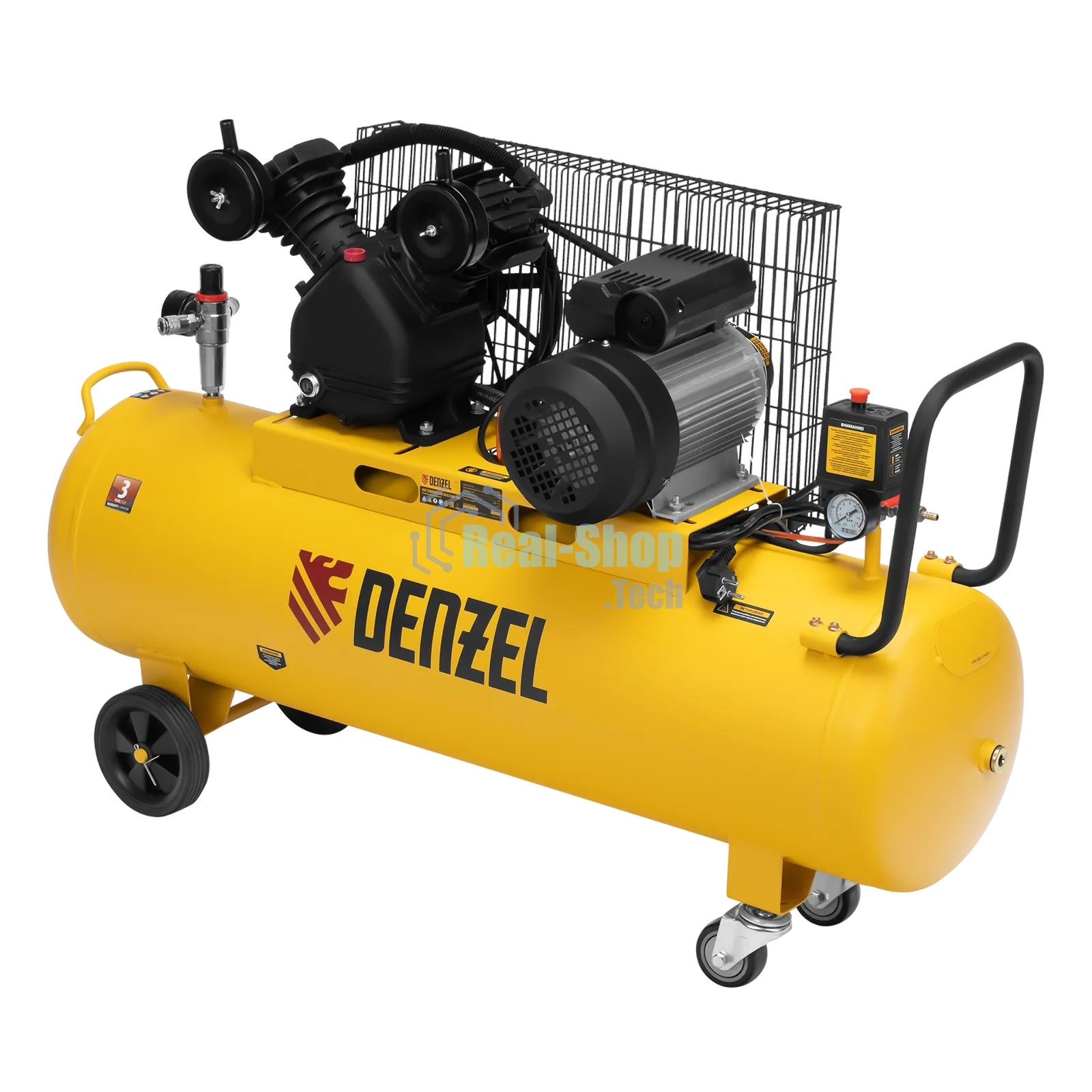 Компрессор воздушный Denzel BCV2300/100 рем. привод, 2,3 кВт, 100 л, 440 л/мин