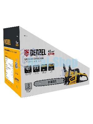 Пила цепная бензиновая Denzel DS-4516, шина 40 см, 45 см 3, 2,5 л.с., шаг 0,325, паз 1,5 мм, 64 зв