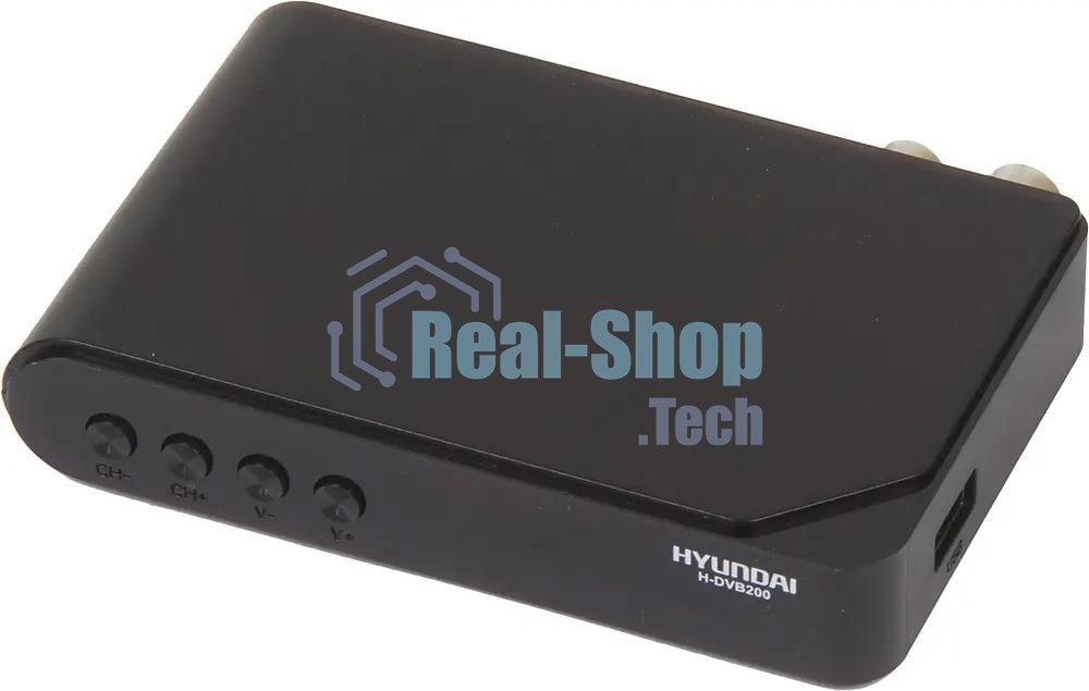 Приставка для цифрового ТВ Hyundai H-DVB200 черный, DVB-T2, DVB-T, DVB-C, HDMI, USB 2.0
