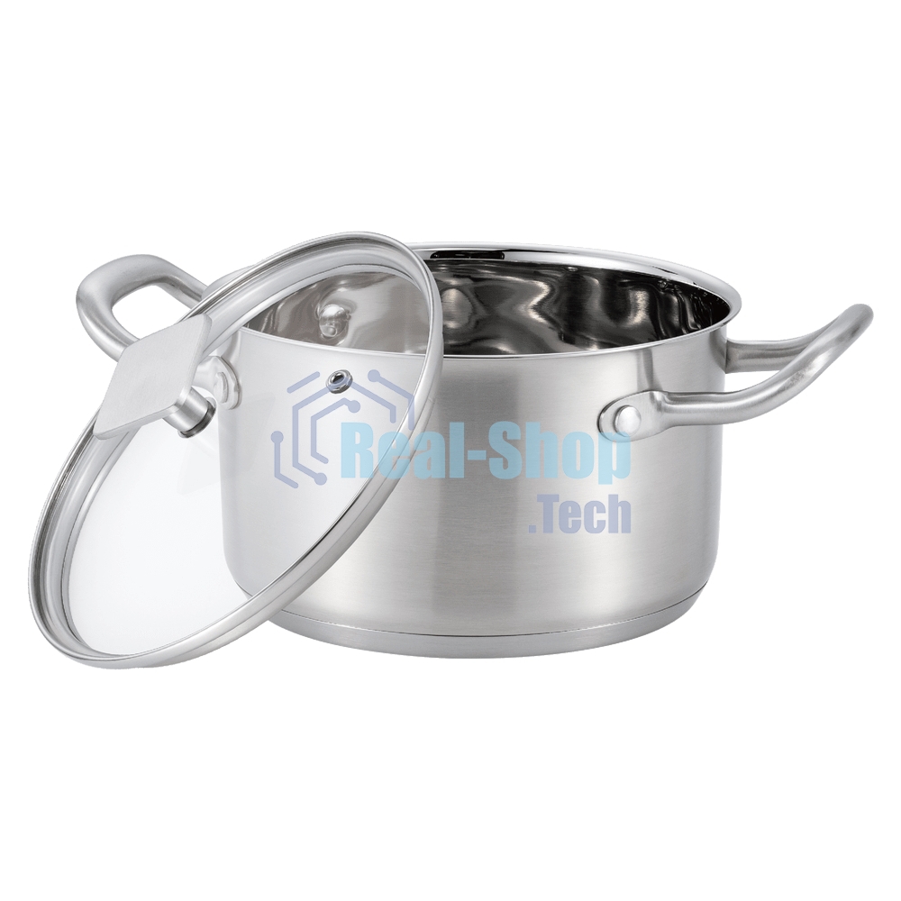 Кастрюля MAUNFELD FLORENCE MF26FR01CR из нержавеющей стали со стеклянной крышкой, 18 см, 2,6 л