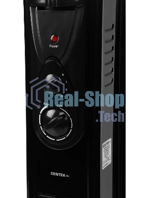 Обогреватель масляный Centek CT-6200 (7 секций) черный, 700/1000/1500Вт, 3 режима, механический термостат