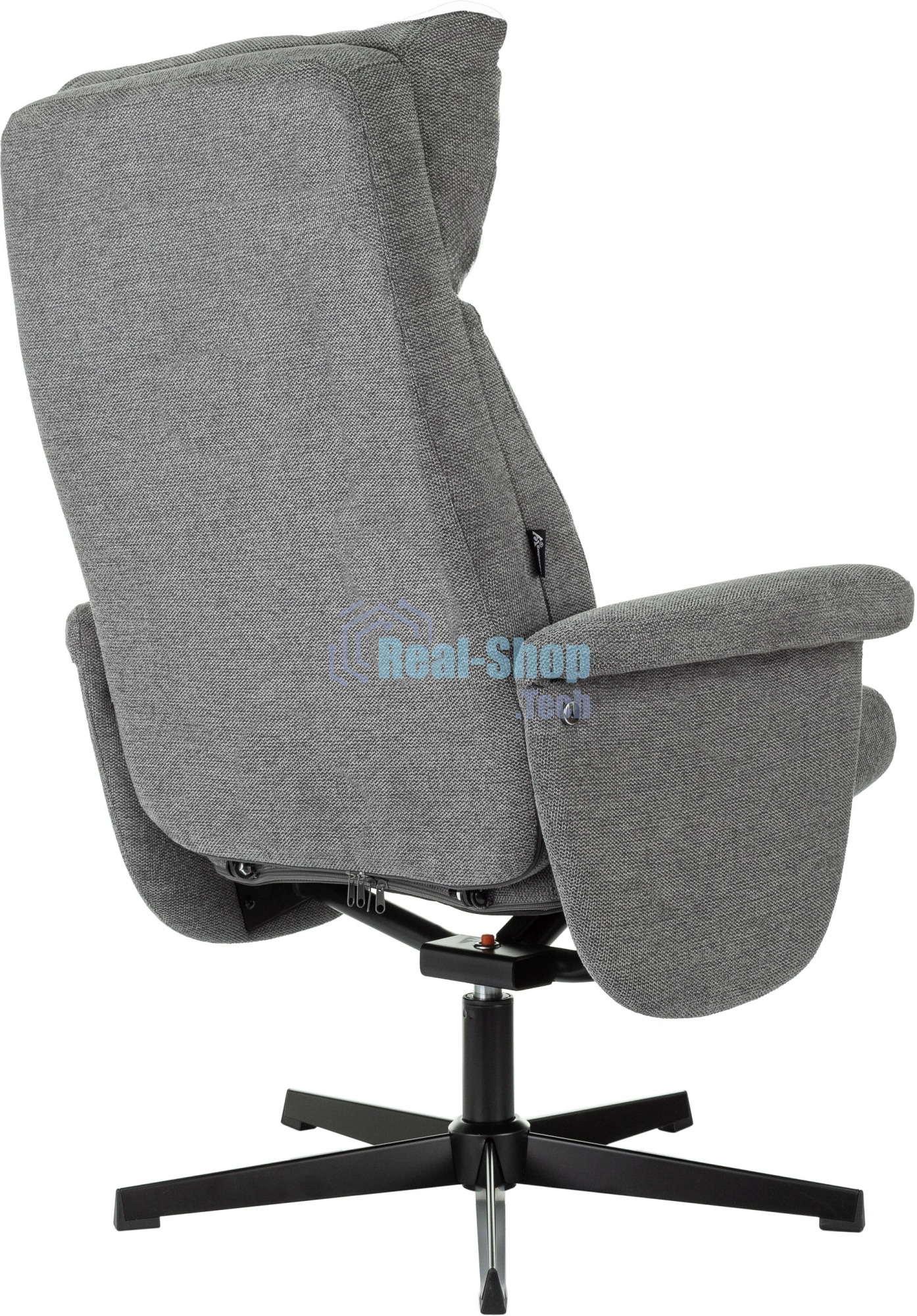 Кресло для дома Бюрократ Baron с пуфом серый, металл черный крестов. (BARON/GREY)