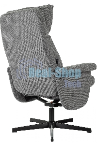 Кресло для дома Бюрократ Baron с пуфом серый, металл черный крестов. (BARON/GREY)