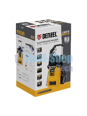 Мойка высокого давления Denzel R-180iD, 2000 Вт, 180 бар, 420 л/ч, асинх. двиг., бараб.