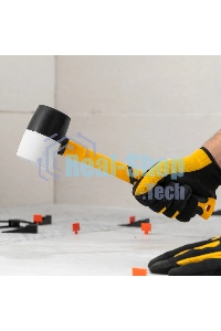 Киянка резиновая Denzel 450 г, черно-белая, фибергласовая рукоятка c TPR покрытием