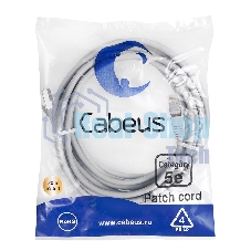 Патч-корд Cabeus PC-FTP-RJ45-Cat.5e-20m кат. 5е, экр., F/UTP, RJ45/RJ45, PVC, AWG24 20 м, серый