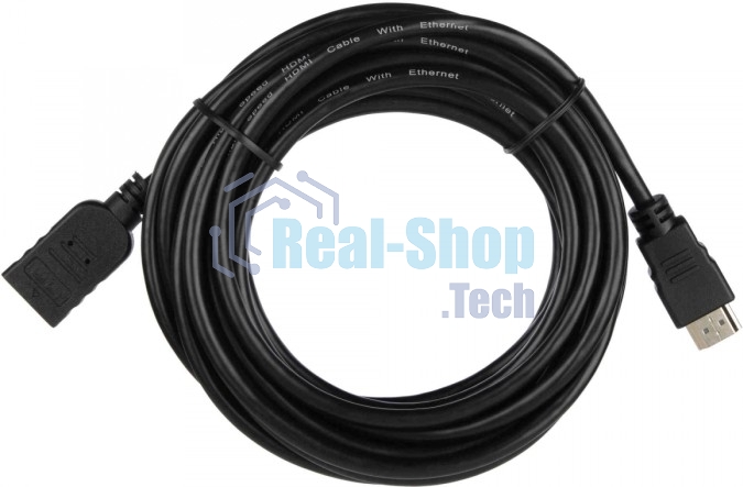 Кабель-удлинитель для HDMI ACD-DHHF1-50B HDMI 1.4, Golden Plated,19m/19f, HDMI extension, черный, 5м (74229)