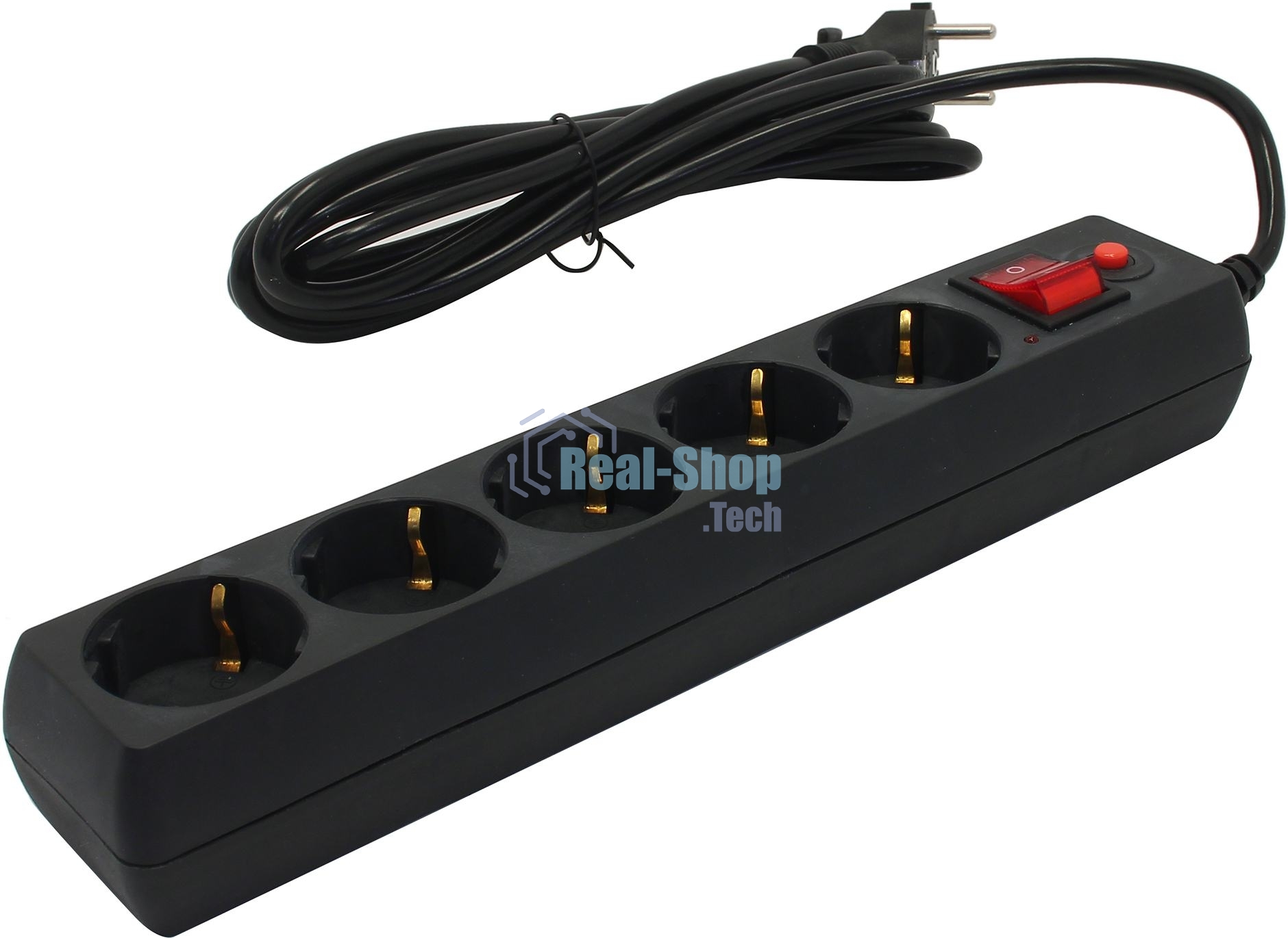 Сетевой фильтр BURO Сетевой фильтр, 5 розеток, 3 метра, (500SH-3-B), черный 992293