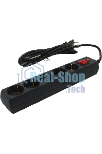 Сетевой фильтр BURO Сетевой фильтр, 5 розеток, 3 метра, (500SH-3-B), черный 992293