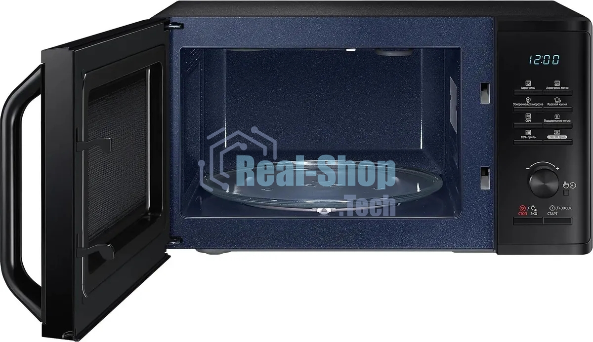 Микроволновая печь Samsung MG23K3575AK черный, 23 л, 800 Вт, переключатели - поворотный механизм/кнопки
