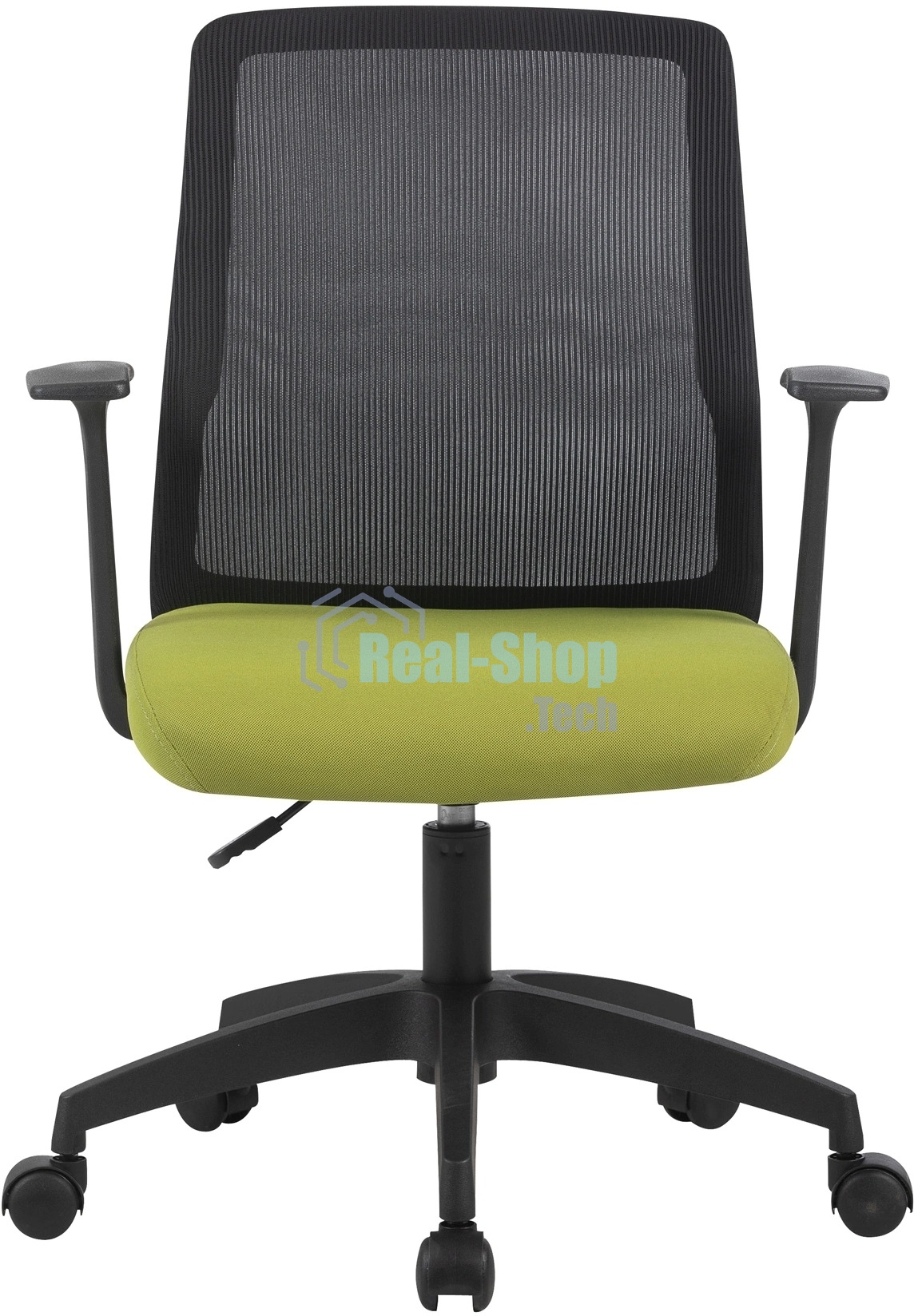 Кресло компьютерное Cactus CS-MC222-BKGN черный, сиденье салатовый, сетка/ткань, низк.спин. крестов. пластик, пластик черный