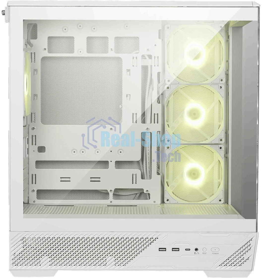 Компьютерный корпус MSI MAG PANO 130R PZ White 2xUSB 3.2 Gen 1, 1xUSB 3.2 Gen2 Type-C, 3x120мм ARGB Reverse Blade Fan, 1x120мм ARGB Fan, 1 to 3 Fan PWM Splitter, Tempered Glass Window