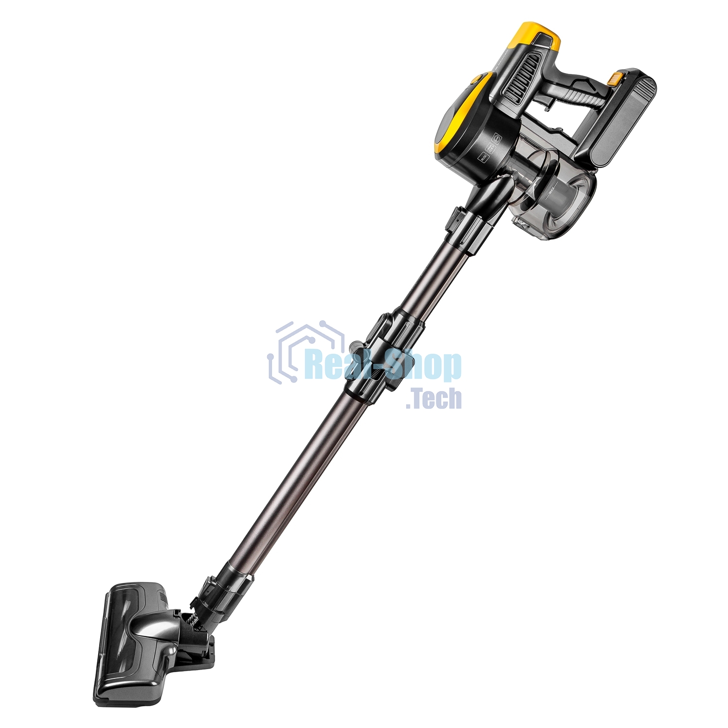 Пылесос вертикальный Brayer BR4273 серый/желтый, питание от аккумулятора, 350 Вт, уборка сухая, пылесборник 0,8 л